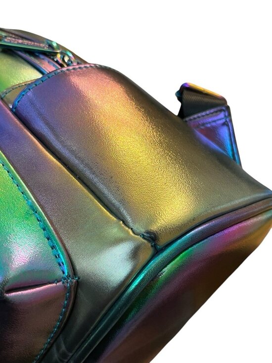 Loungefly Minnie Mouse Bow Oil Slick Mini Backpack Colorful Iridescent Shiny main image 5